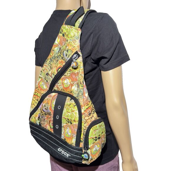 Vintage Crocs Graffiti Sling Backpack Adjustable Crossbody Bag Rare - Picture 2 of 16